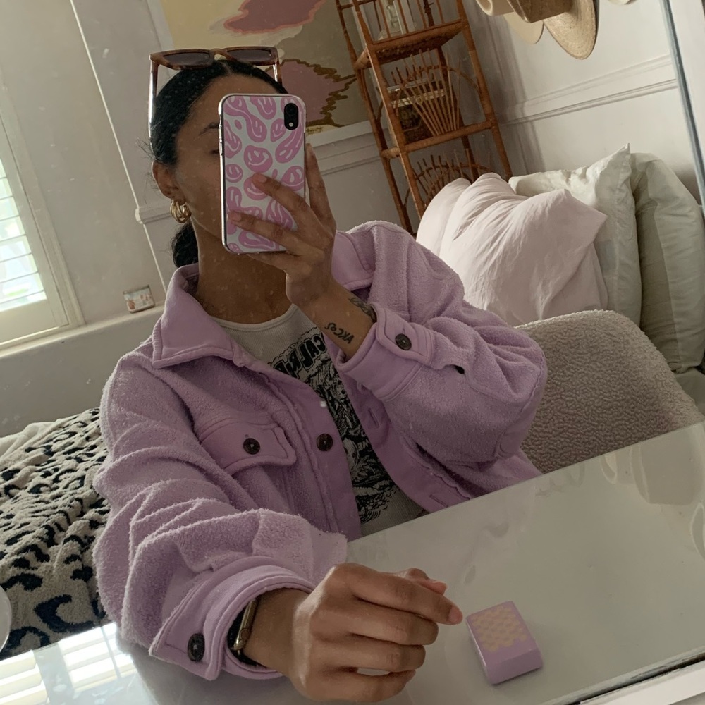 free people ruby jacket in ethereal/ lilac